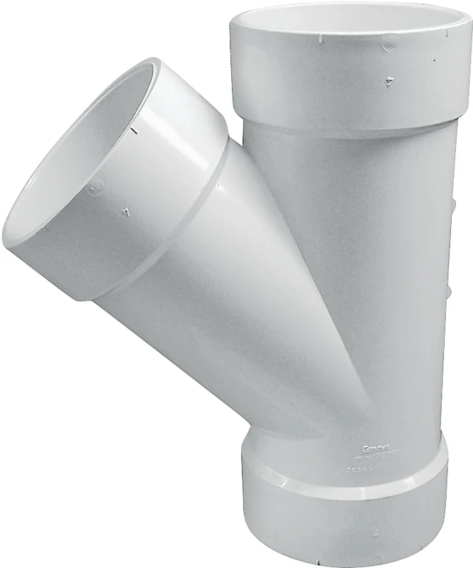 4 Inch Dwv Pvc Wye Fitting, Schedule 40, Hub Connection, Model 192304l