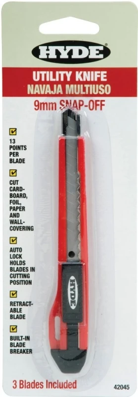 9mm Utility Knife With Snap-off Blade And Built-in Blade Breaker