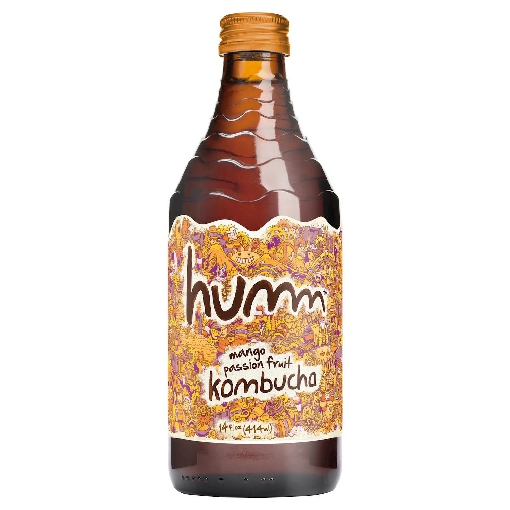 Mango Passionfruit Kombucha 14 Ounce Refreshing Beverage