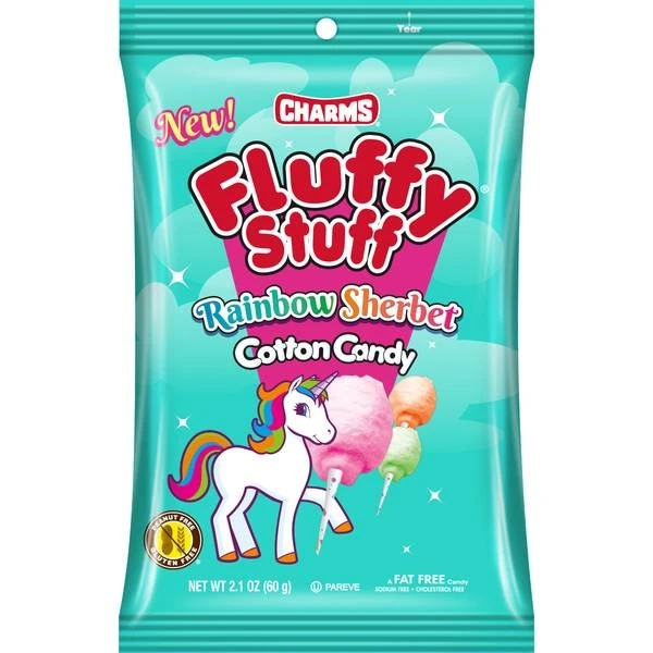 2.1 Oz Fluffy Stuff Rainbow Sherbet Cotton Candy - Sweet Treat