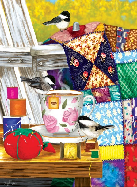 Afternoon Quilt Mending 500 Piece Jigsaw Puzzle 19.25" X 26.625"