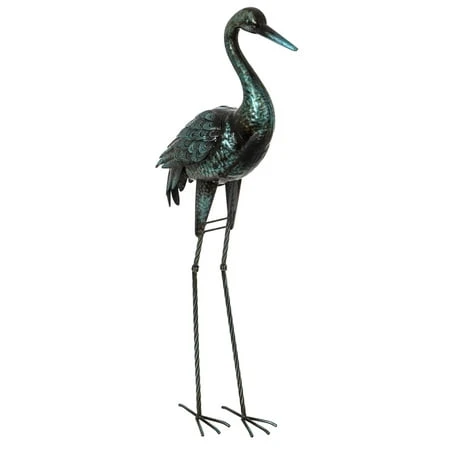 Standing Crane Indoor/outdoor Metal Statue 22.1 X 46.1 X 9.1 Inches