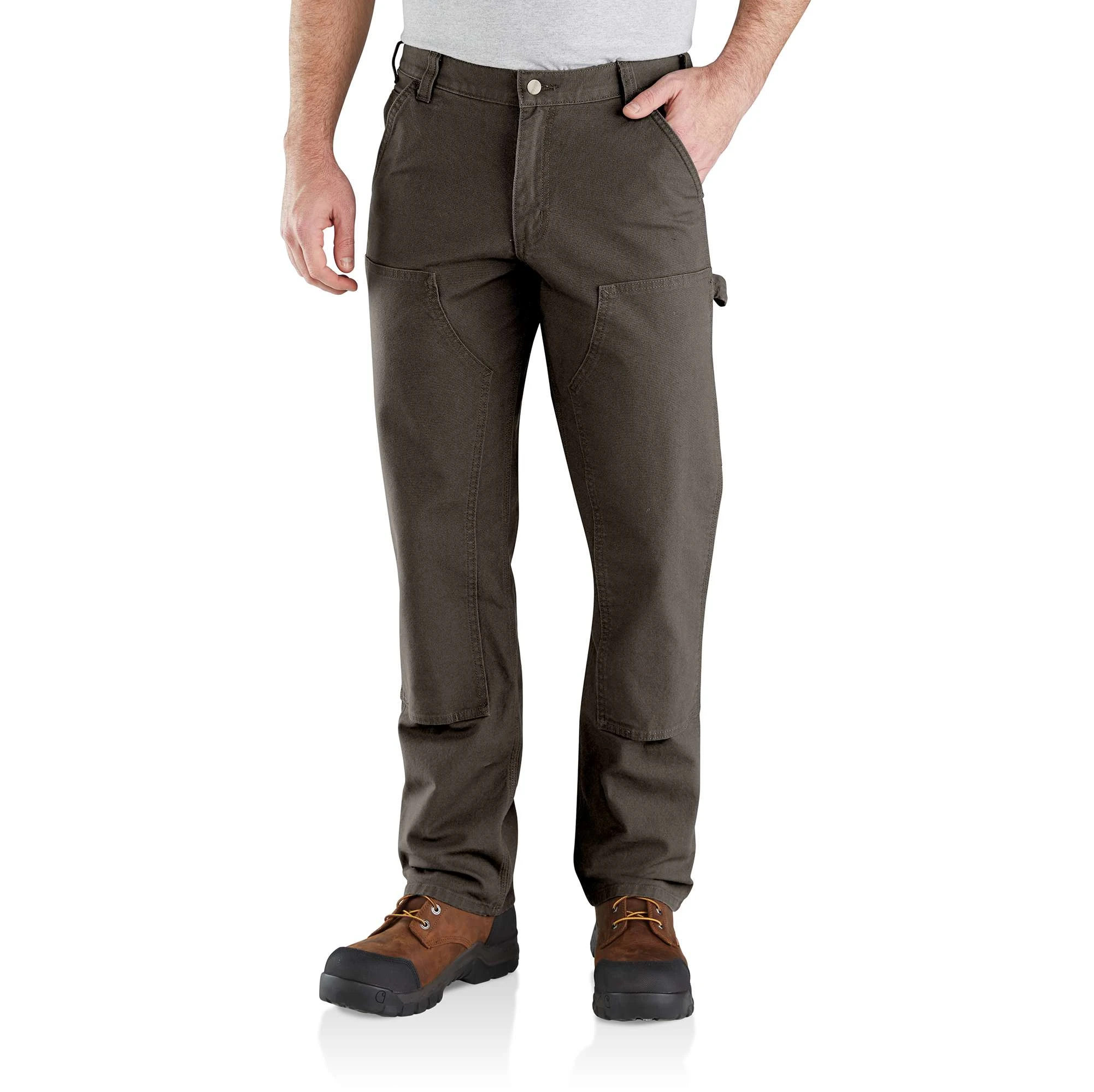 Men's Rugged Flex Relaxed Fit Duck Double-front Utility Work Pant - W31 Tarmac