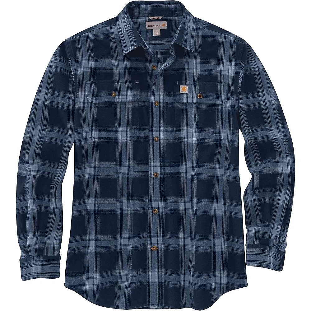 Men's Original Fit Flannel Long Sleeve Shirt - Xl Tall - Navy Plaid