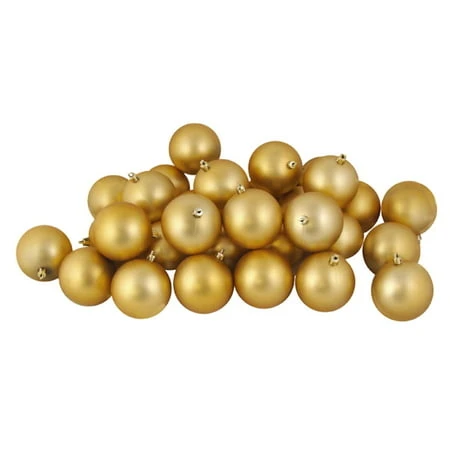 12 Count Matte Gold Goddess Shatterproof Christmas Ball Ornaments 4 Inch (100mm)