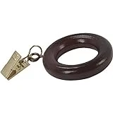 21715 Mahogany Clip Curtain Rings - Set Of 7