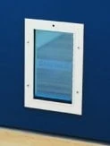 S-600 Small Aluminum Dog Door With Security Panel - White