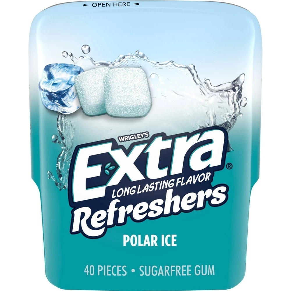 Extra Refreshers Polar Ice Chewing Gum - 3.2oz Pack Of 40 Pieces