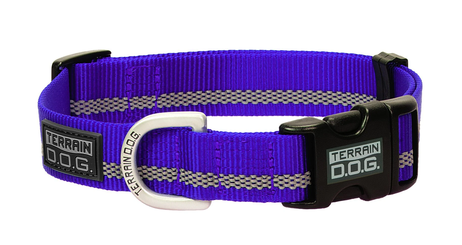 Terrain D.o.g. Reflective Snap-n-go Adjustable Nylon Dog Collar, Purple, Large