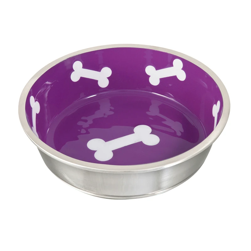 Robusto Bowl For Dogs - Large Violet Aluminum/ceramic 12 Cups Pet Bowl