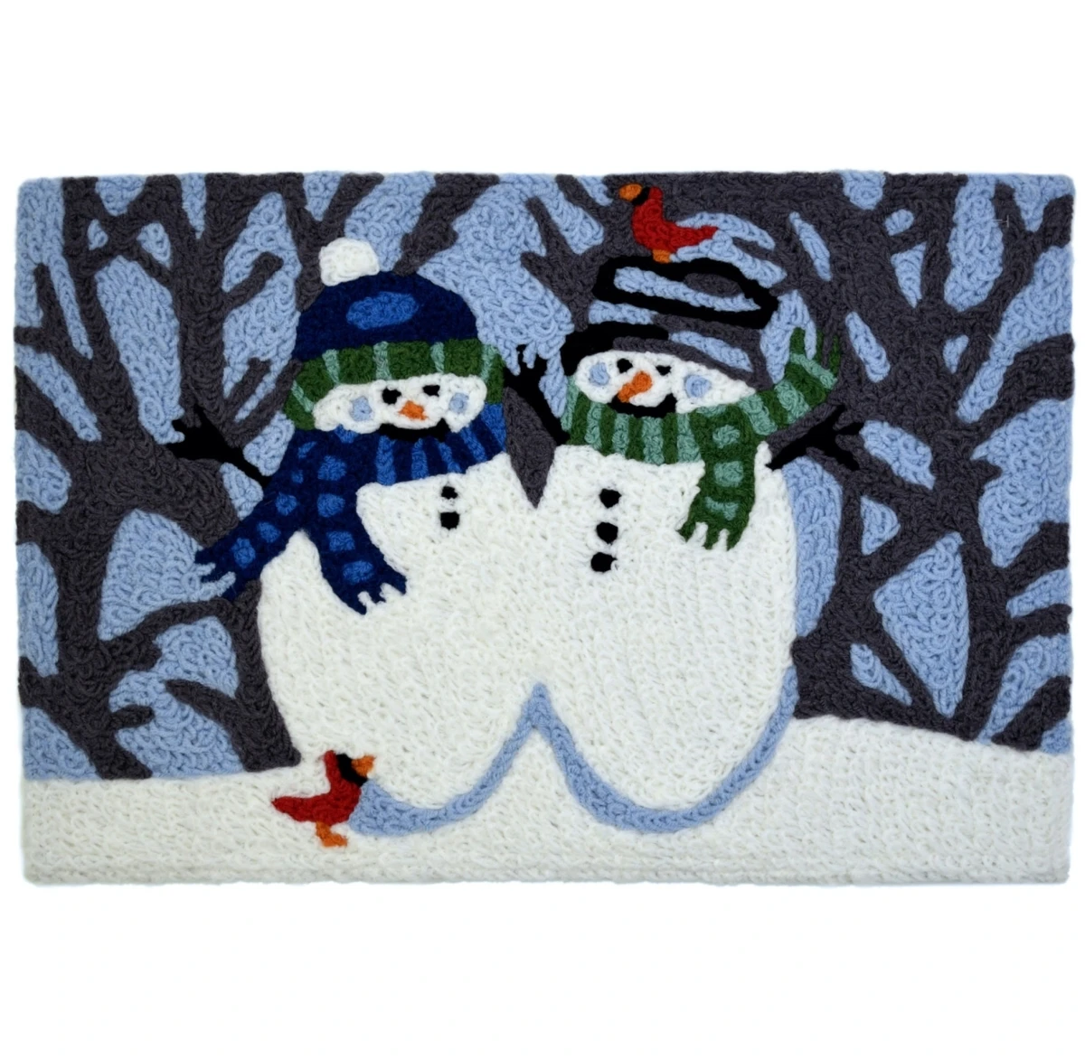 20' X 30' Rectangle Snow Couple & Cardinals Polyester Accent Rug