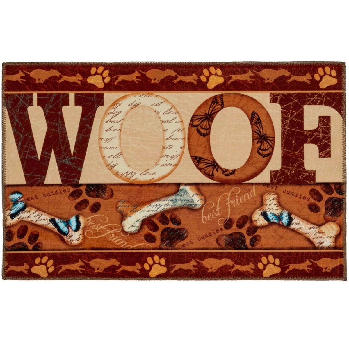 32 In. L X 22 In. W Multicolored Best Friends Polyester Rug