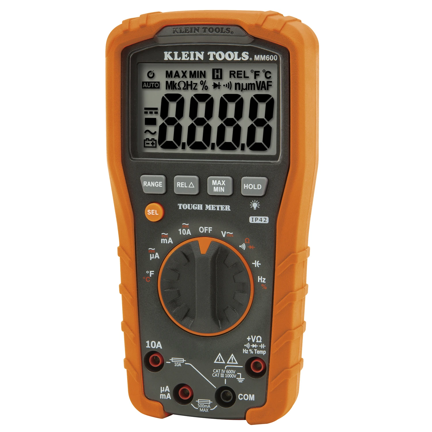Mm450 -40 To 1832°f Lcd Digital Multimeter, Auto-ranging, Slim Profile, 1 Pk