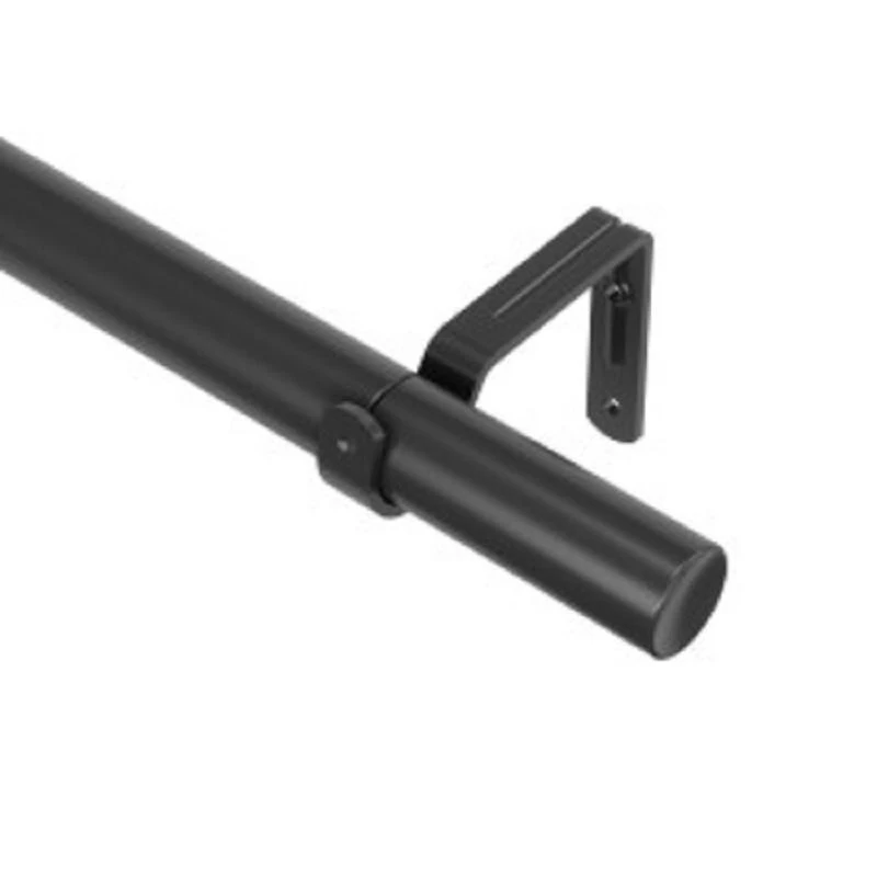 Zen Adjustable Matte Black Curtain Rod 32 In. To 128 In. Length