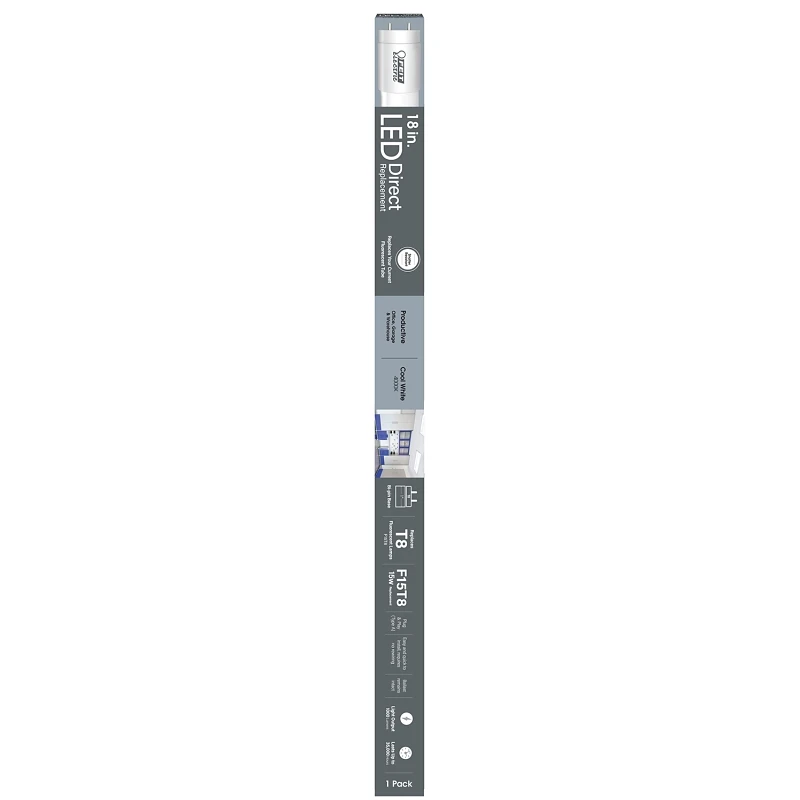 Feit T8 Cool White 18 In. G13 Linear Led Lamp 18w 1000 Lumens 1 Pk