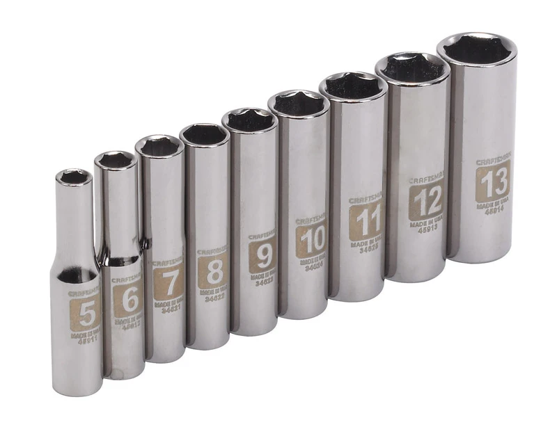 9-piece 1/4 In. Drive Metric 6 Point Socket Set - 5 Mm To 13 Mm