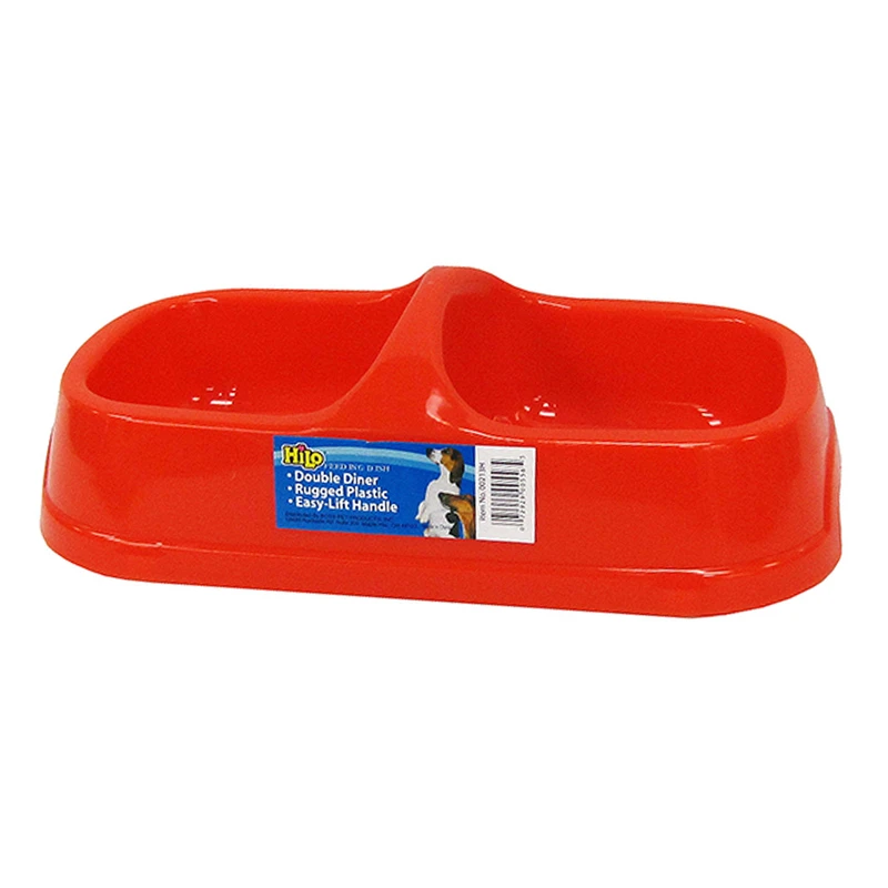 Purple Plain Plastic 8 Oz. Double Pet Feeder For Dogs - Model 00212h