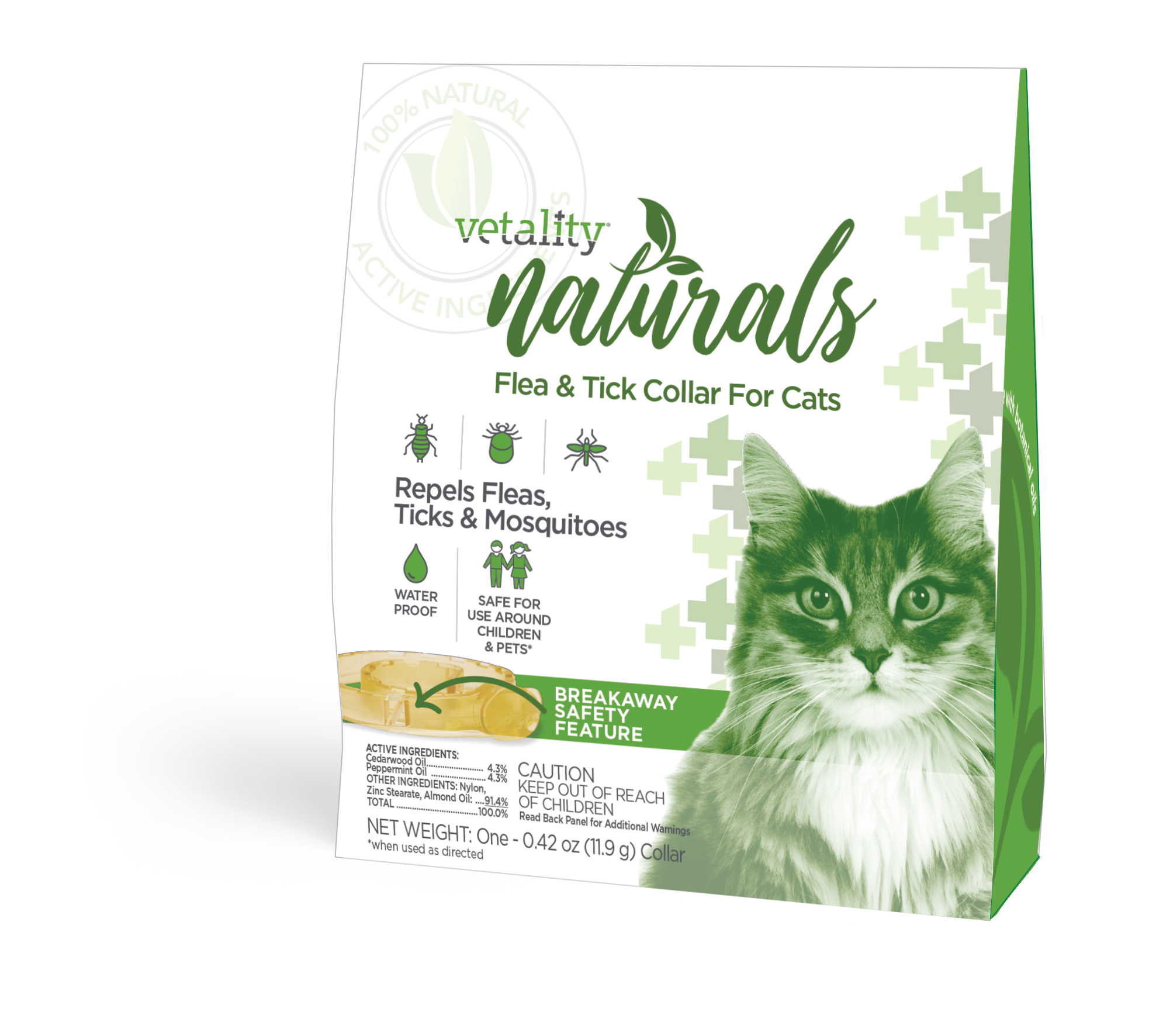 Naturals Flea & Tick Collar For Cats, 2.5 Ounces, Off-white
