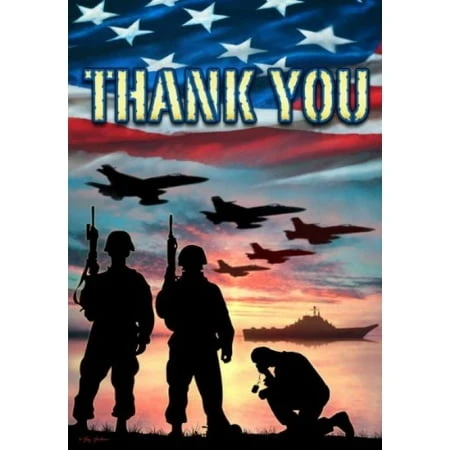 Thank You Usa Military Services Garden Flag 12 Inch X 18 Inch