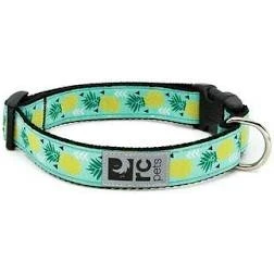 Adjustable Dog Clip Collar Medium 1" Width Pineapple Parade