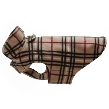 Whistler Winter Dog Coat Tan Tartan Size 28 For Dogs