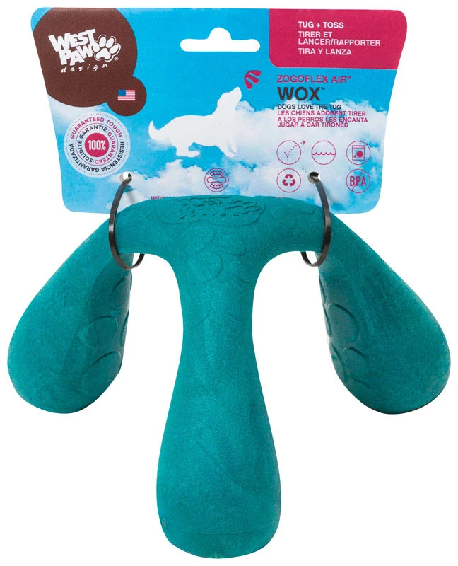 Zogoflex Air Blue Wox Synthetic Rubber Dog Tug Toy 4 In. Model Az037pck