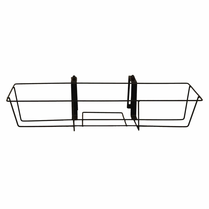 24 In. Adjustable Black Metal Flower Box Holder Model F2426-b