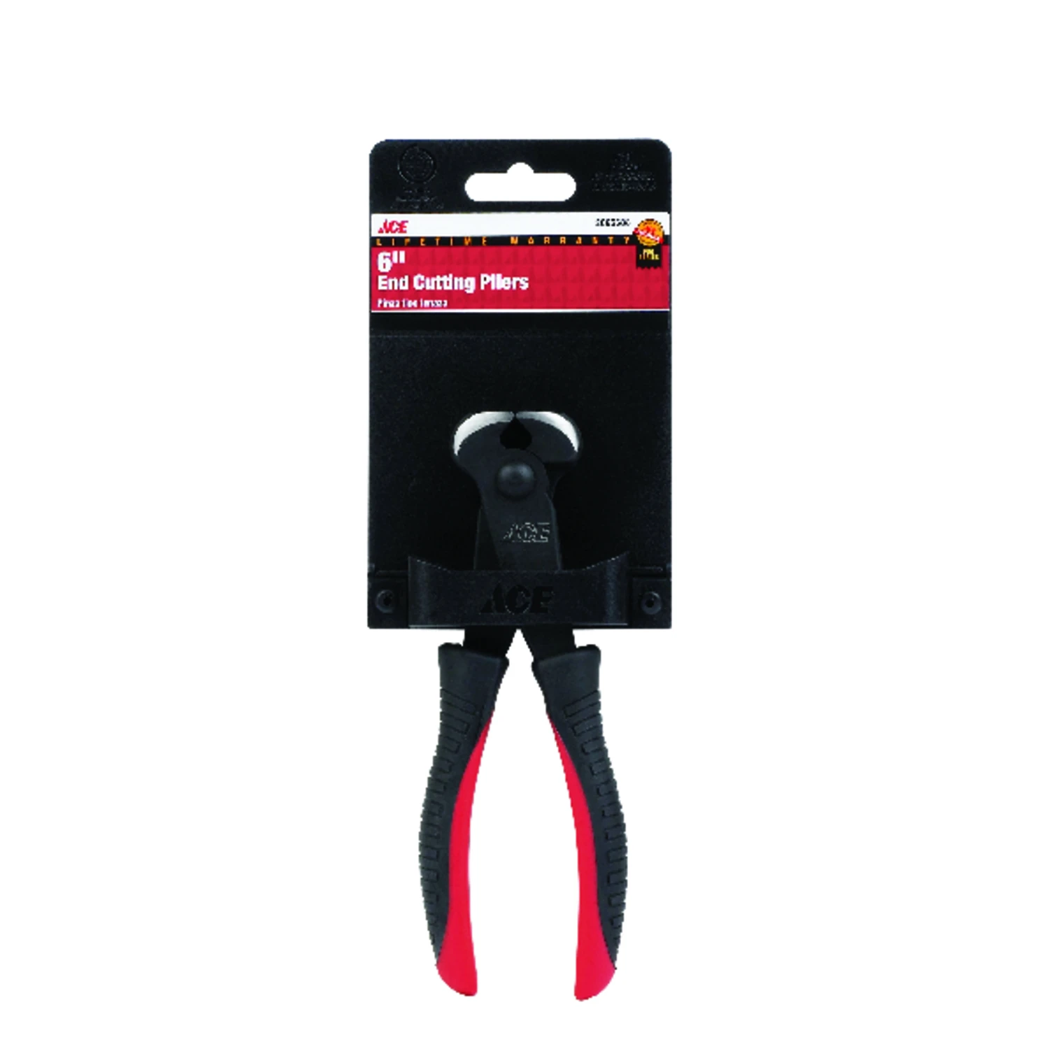 Ace 6 in. Alloy Steel Diagonal Cutting Pliers Red 1 pk
