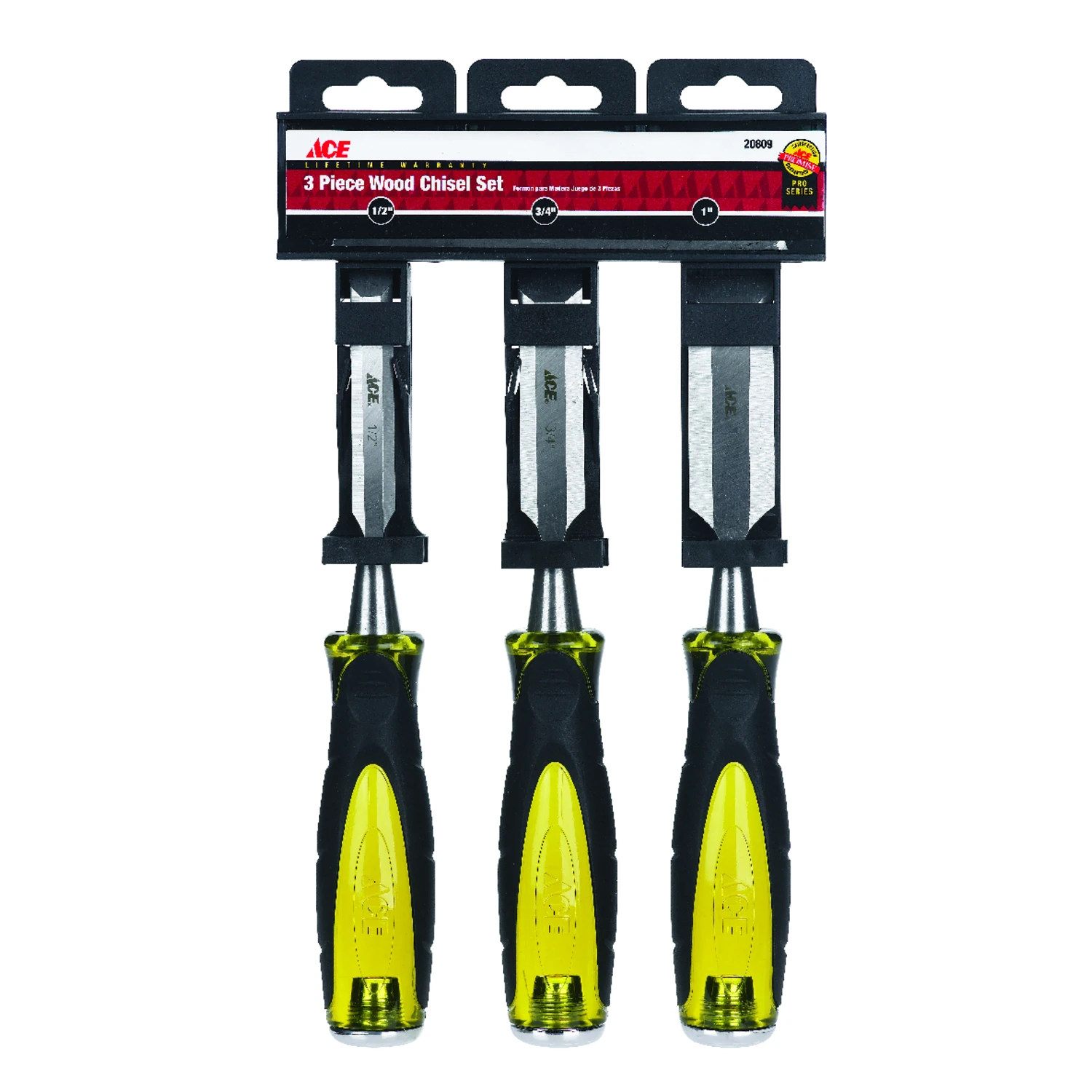 Pro Series 1/2 In. W Carbon Steel Wood Chisel Set 3 Pk With Amber Handle