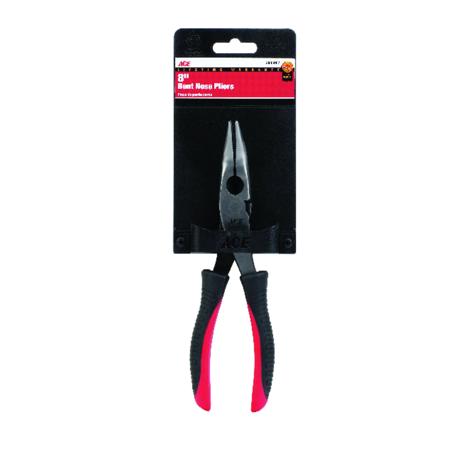 Ace 8 in. Alloy Steel Bent Nose Pliers Red 1 pk