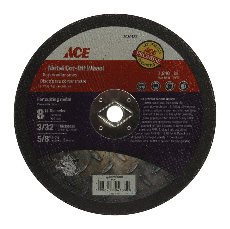 7 In. Aluminum Oxide Metal Cut-off Blade 0.125 In. Thick X 5/8 In. Diameter