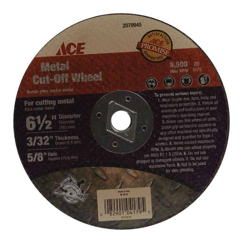 6-1/2 In. Silicon Carbide Metal Cut-off Blade 0.09 In. Thick X 5/8 In. Arbor