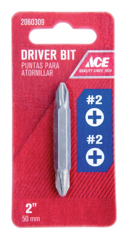 Phillips #2 Double-ended Screwdriver Bit 2 In. L S2 Tool Steel 1/4 In. Hex Shank