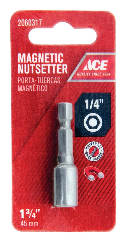 1/4 In. Drive X 1-3/4 In. L Chrome Vanadium Steel Magnetic Nut Setter
