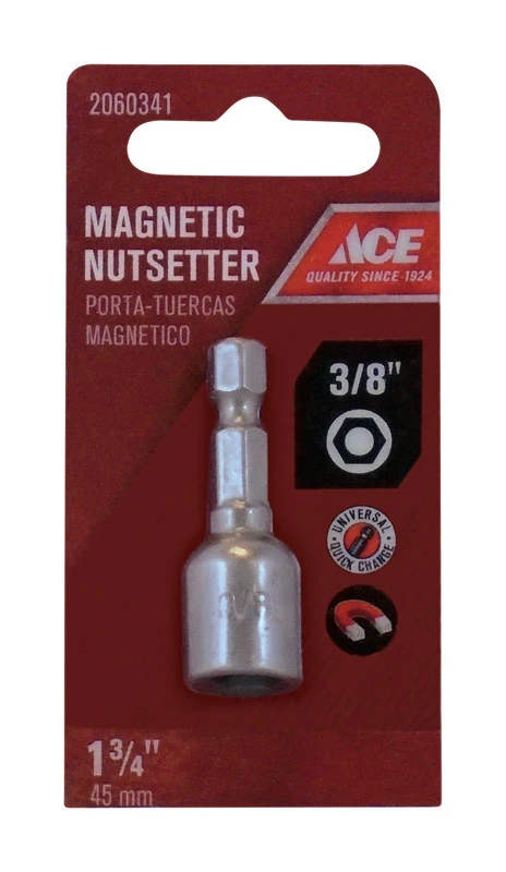 3/8 In. Drive X 1-3/4 In. L Chrome Vanadium Steel Magnetic Nut Setter 1/4 In. Quick-change Hex Shank