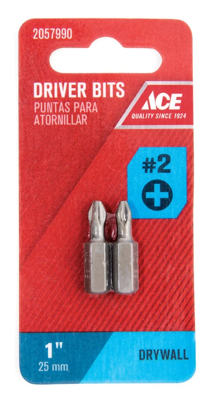 Phillips 2 X 1 In. L Drywall Insert Bit S2 Tool Steel 2 Piece Set