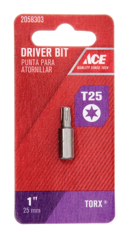 Torx T25 X 1 Inch Insert Bit S2 Tool Steel 1/4 Inch Hex Shank