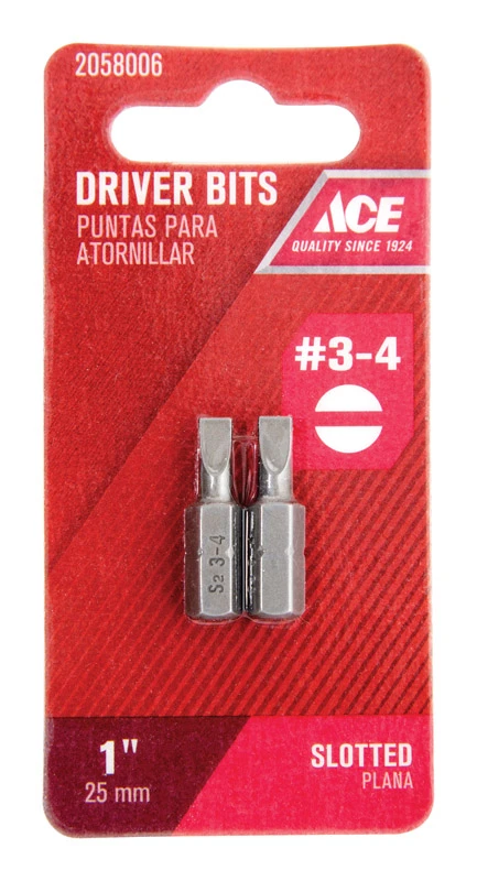 Slotted 3 X 1 In. L Insert Bit S2 Tool Steel 2 Piece Set