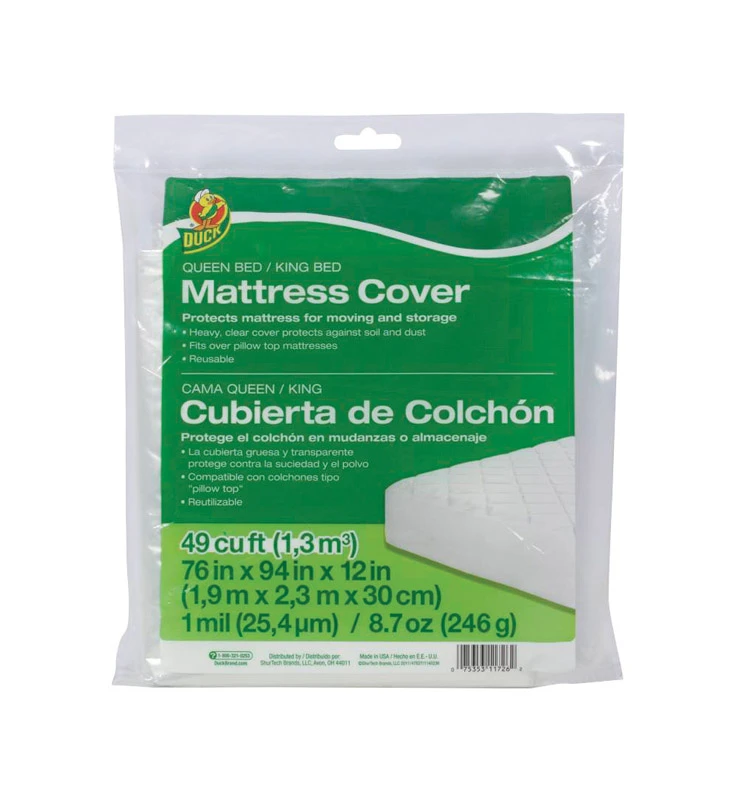 Queen Clear Plastic Mattress Cover - Heavy Duty Protection For Moving And Storage Queen Clear Plastic Mattress Cover - Heavy Duty Protection For Moving And Storage