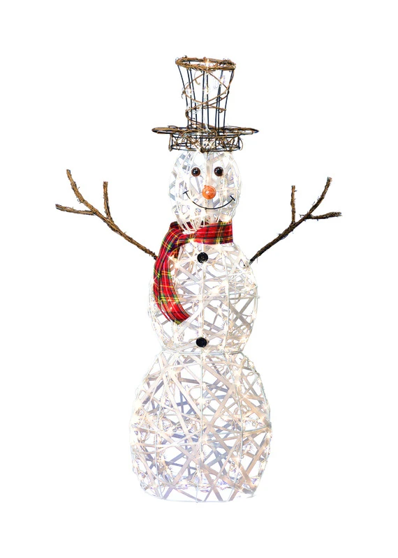 Sienna White Yard Decor 3D Wire Snowman