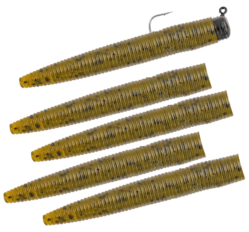 Ned Rig Fishing Rigs, Green Pumpkin, 1/8 Ounce, 5 Pieces