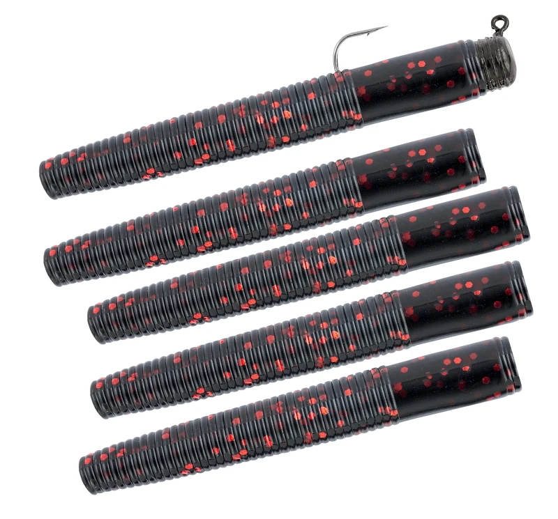 Ned Rig Black & Red Plastic Twitch Baits 1/8 Ounce Fishing Lure