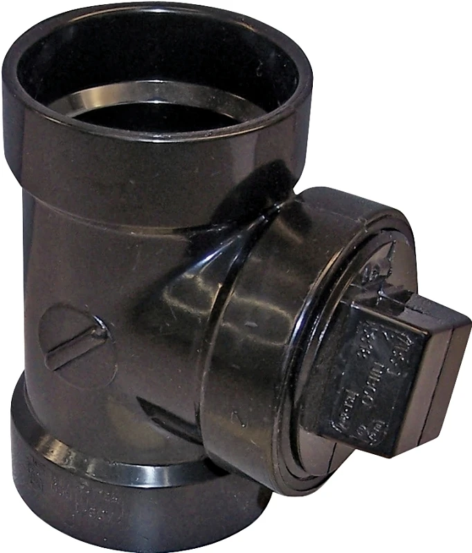 2 In Abs Test Pipe Tee With Cleanout Plug And Hub X Fnpt Connection