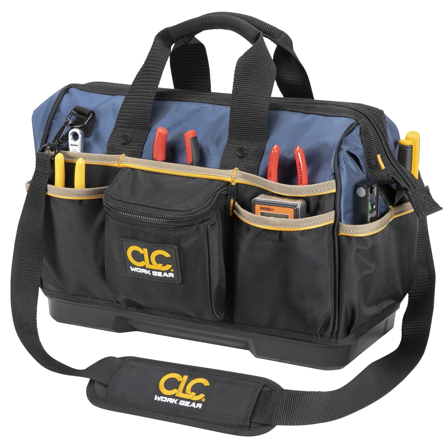 19 In. W X 16 In. H Ballistic Polyester Big Mouth Tote Bag With 23 Pockets