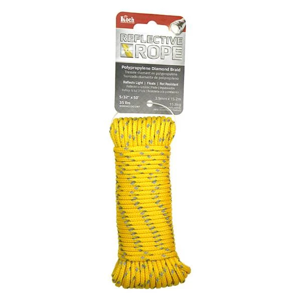 Manufacturing Diamond Braided Poly Reflective Rope 5/32 Inch X 50 Feet