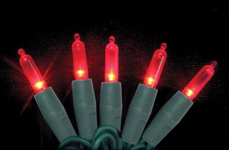 Platinum Led Mini Light Set On A Reel Red 24-1/2 Ft. 50 Lights