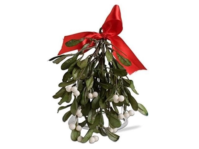 Dark Green Hanging Mistletoe Decoration For Christmas - Festive Holiday Decor