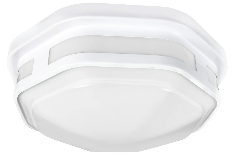 11 Inch White Octagon Integrated Led Outdoor Flush Mount With Color Selectable Feature