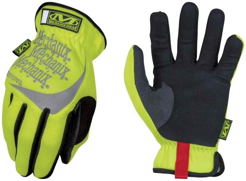Hi-viz Fastfit Large Work Gloves - Synthetic Leather, Reflective, Touchscreen Compatible
