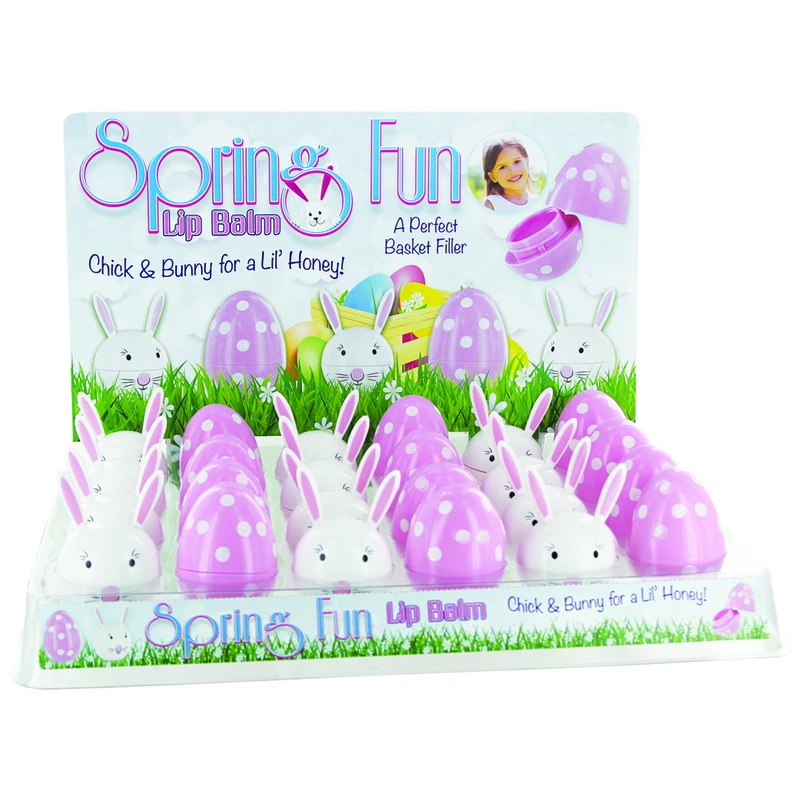 DM Merchandising Spring Fun Chick and Bunny Lip Balm 24 pk